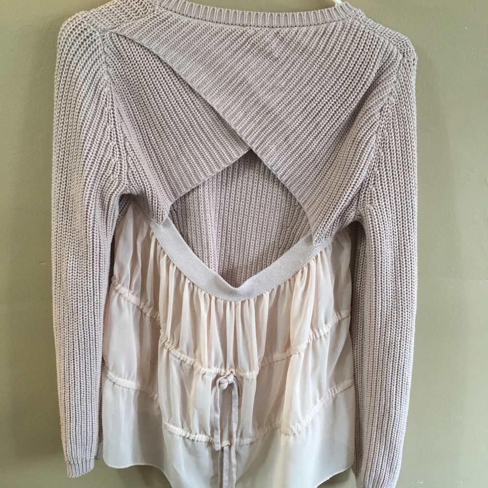 Open Back Sweater Blush Pink Small